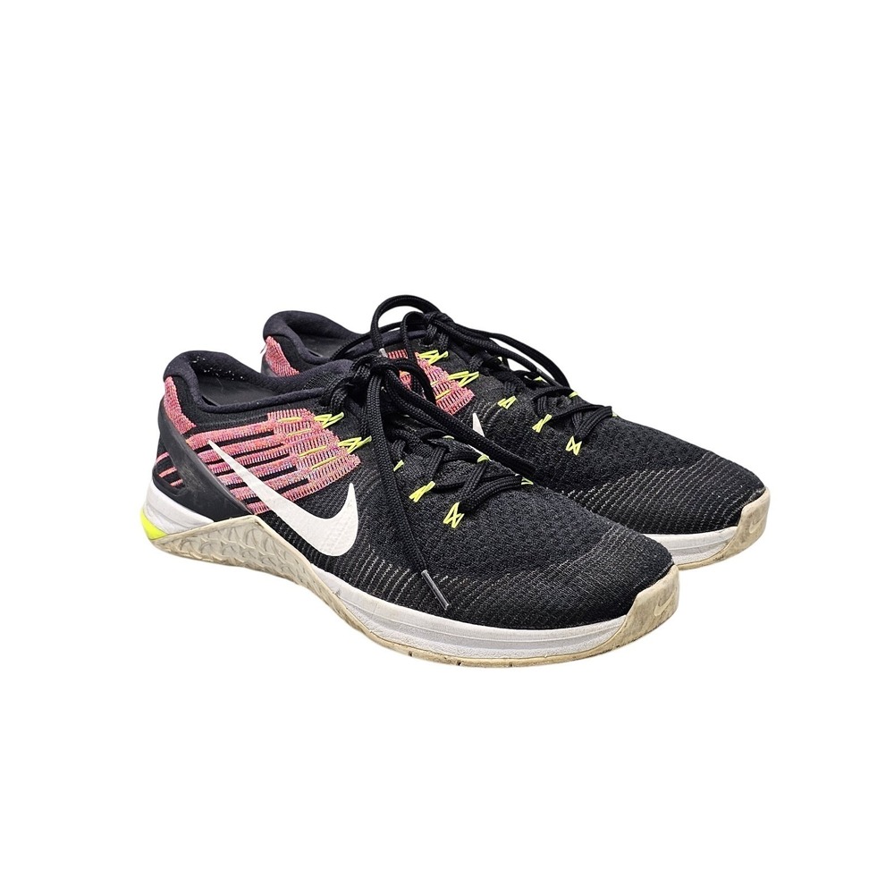 Nike Womens Metcon DSX Flyknit Black Orange Running Shoes 849809-011 Size 10